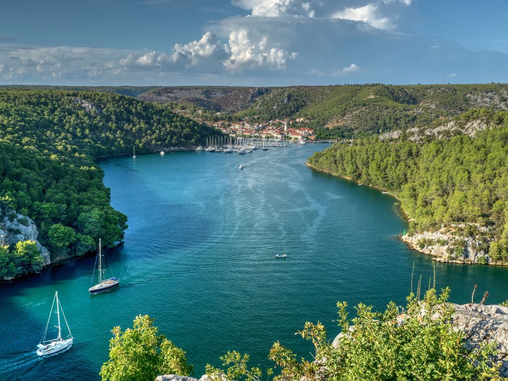 Pogled na Krko in Skradin.