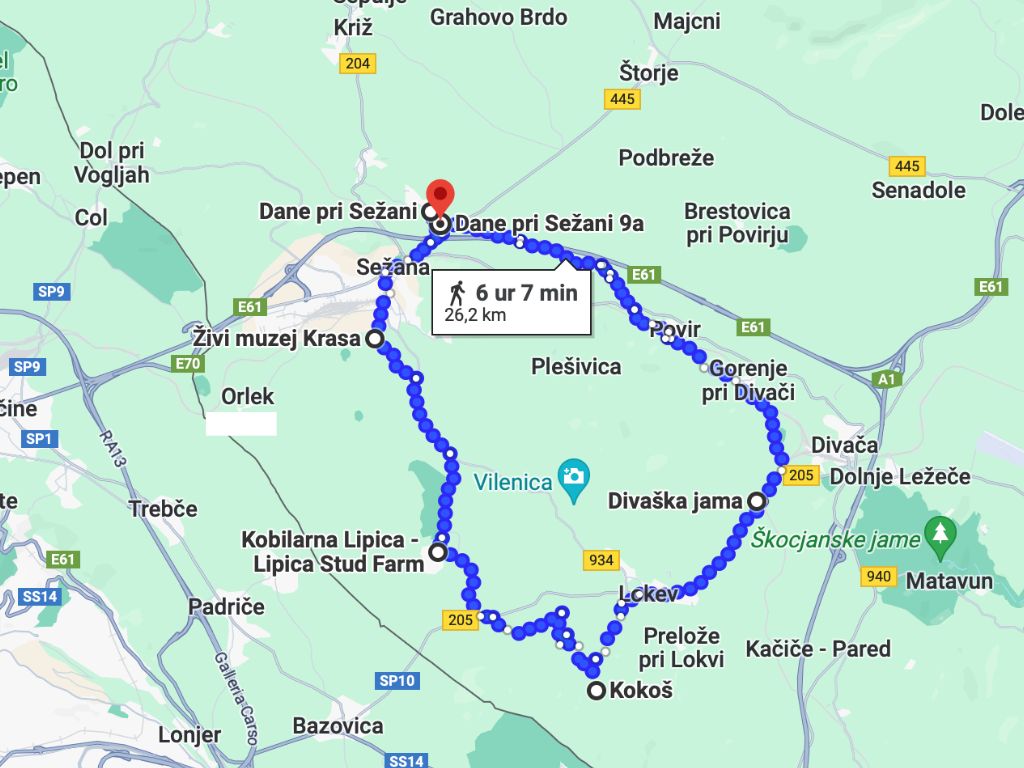 Kolesarska tura južno od Sežane.